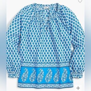 J. Crew - block print artist blouse - size medium